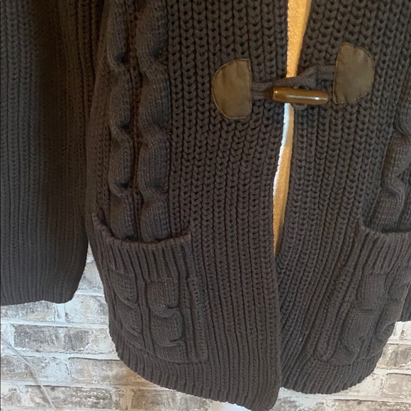 Land’s End Black Toggle Knit Cardigan. Size L. (14/16). - Picture 5 of 14